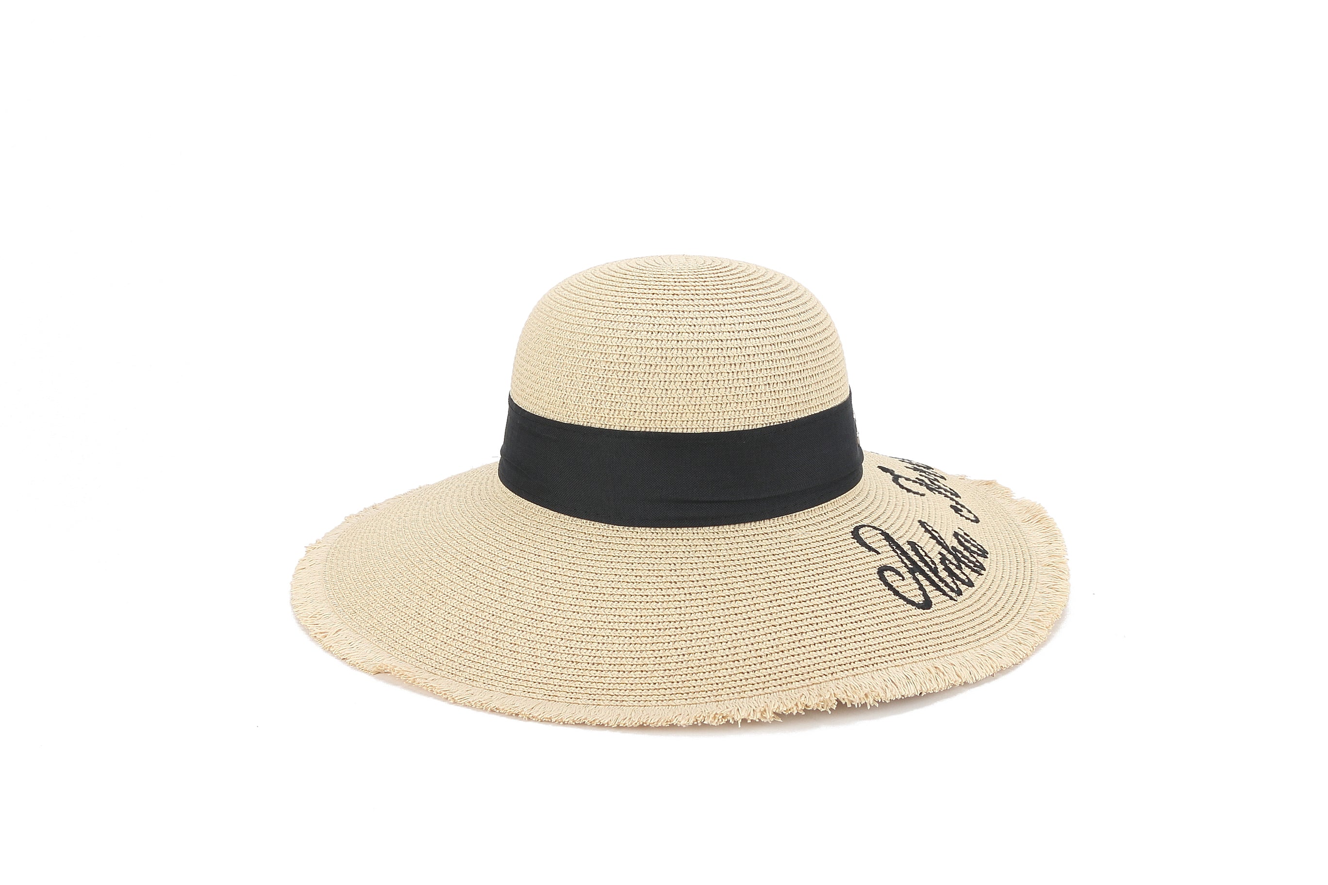 Gardenia Aloha Forever Beige Sun Hat - Women's Wide Brim Floppy Beach Hat for Summer Vacation, Pool Party & Tropical Getaways