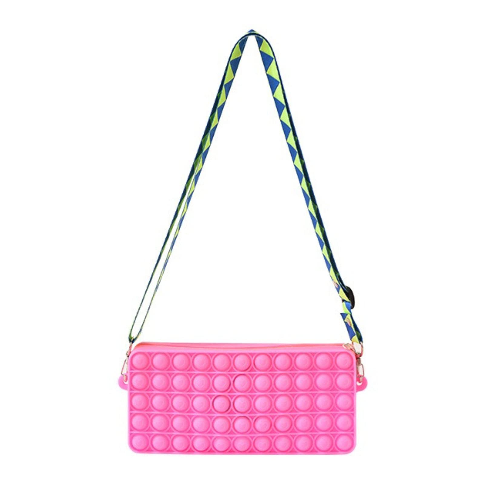 Loveyc Pop Fidget Purse Bag for Women & Girls - Silicone Crossbody Shoulder Handbag with Push Bubble Stress Relief Toy (Pink) | Perfect for Anxiety Relief, Office Breaks & Travel Accessories