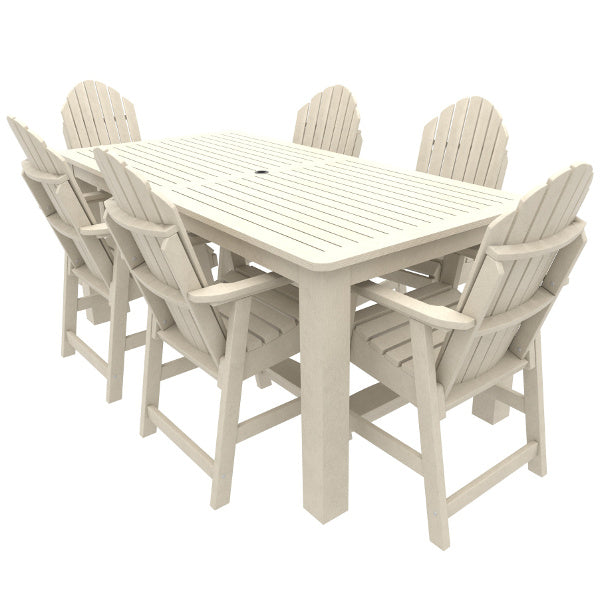 Muskoka 7-Piece Counter Bistro Dining Set - Patio Bar Height Table & Stools for Outdoor Entertaining & Small Space Dining