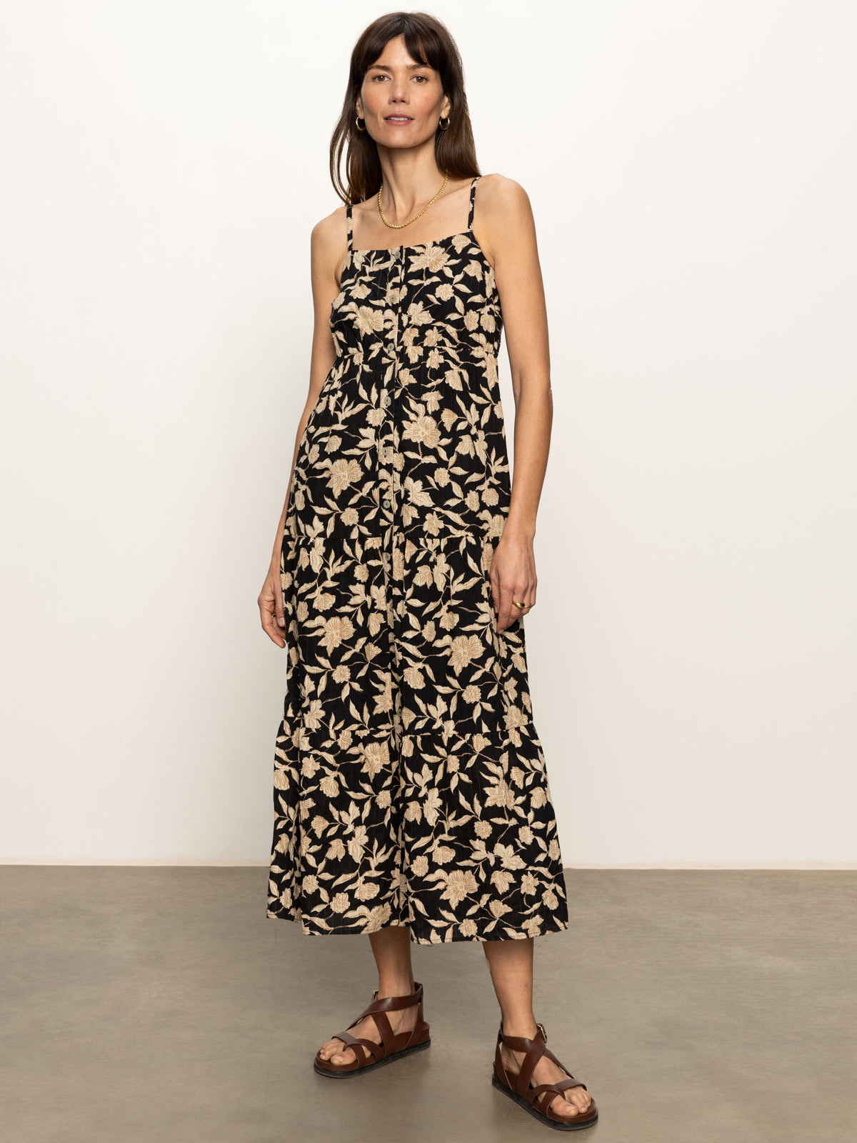 Tiered Picot Dress with Bandana Print - Flowy Boho Summer Dress for Women, Beach Vacation, Music Festival & Casual Outings