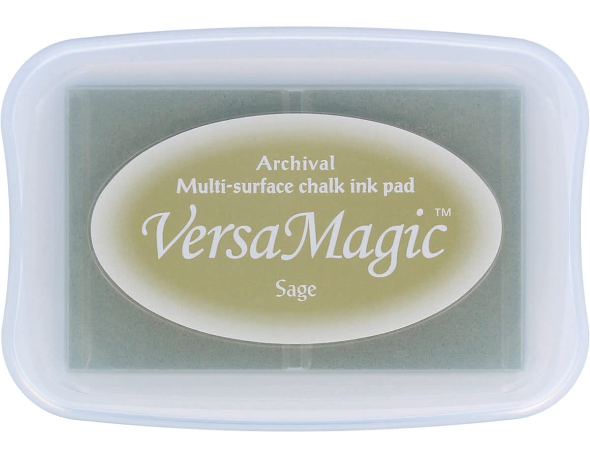 Tsukineko Full-Size VersaMagic Chalk-Finish Ink Pad - Sage Green for Card Making, Scrapbooking & DIY Crafts
