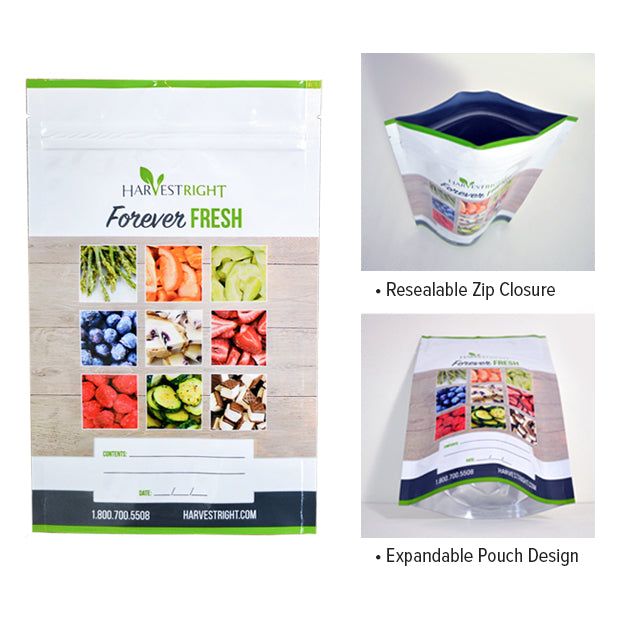 Harvest Right Resealable Mylar Bags (300 Pack) - Airtight Food Storage for Long Term Preservation | Perfect for Freeze Drying, Emergency Supplies & Camping Essentials
