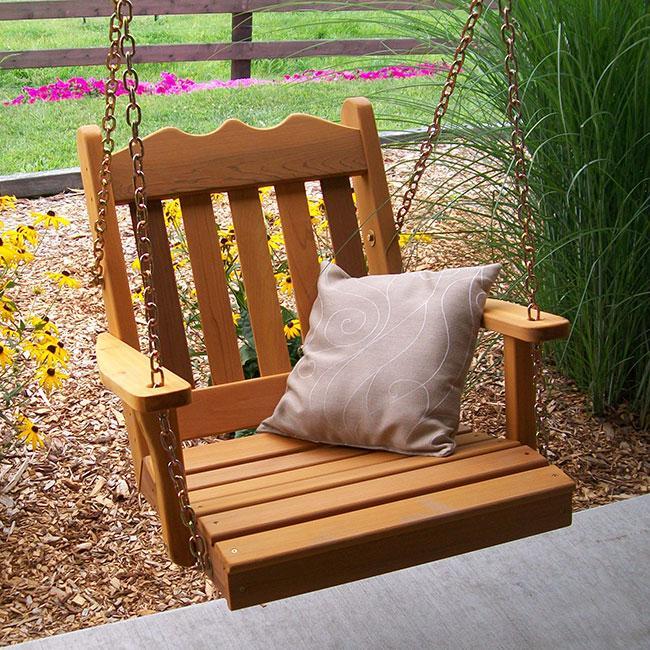 Premium A&L Cedar Royal English Porch Swing - Outdoor Garden Patio Relaxation Swing Chair for Backyard, Deck, and Porch