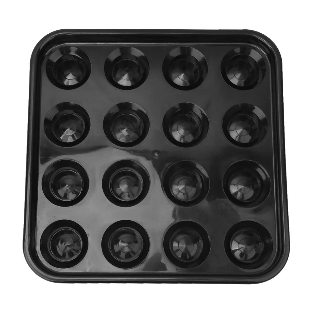 16-Ball Pool Ball Tray - Black Plastic Billiard Ball Holder & Storage Organizer for Pool, Snooker & Billiards | Perfect for Home Game Rooms, Bars & Pool Halls