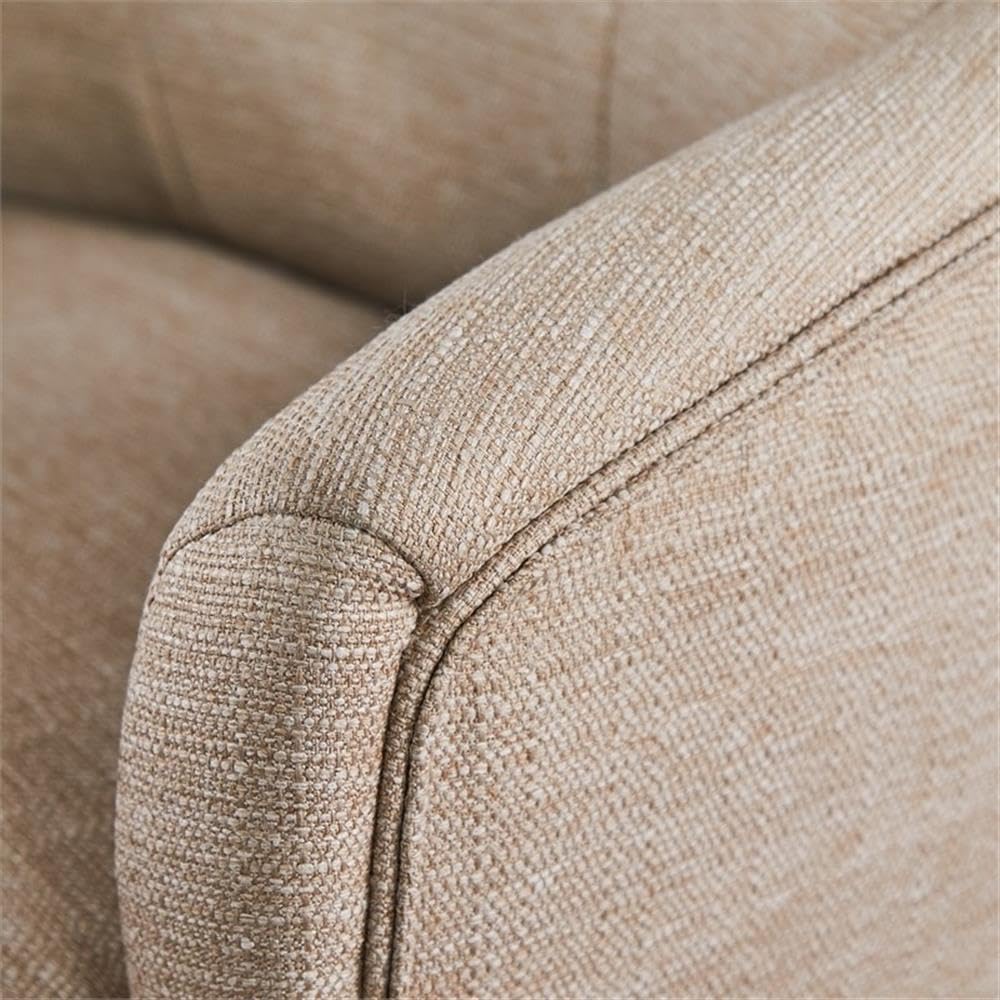 Allora Modern Swivel Office Desk Chair - Height Adjustable Ergonomic Rolling Chair with Upholstered Seat for Home Office, Study Room & Conference Meetings - Comfortable Computer Chair with Metal Base in Beige - Perfect for Remote Work & Online Classes