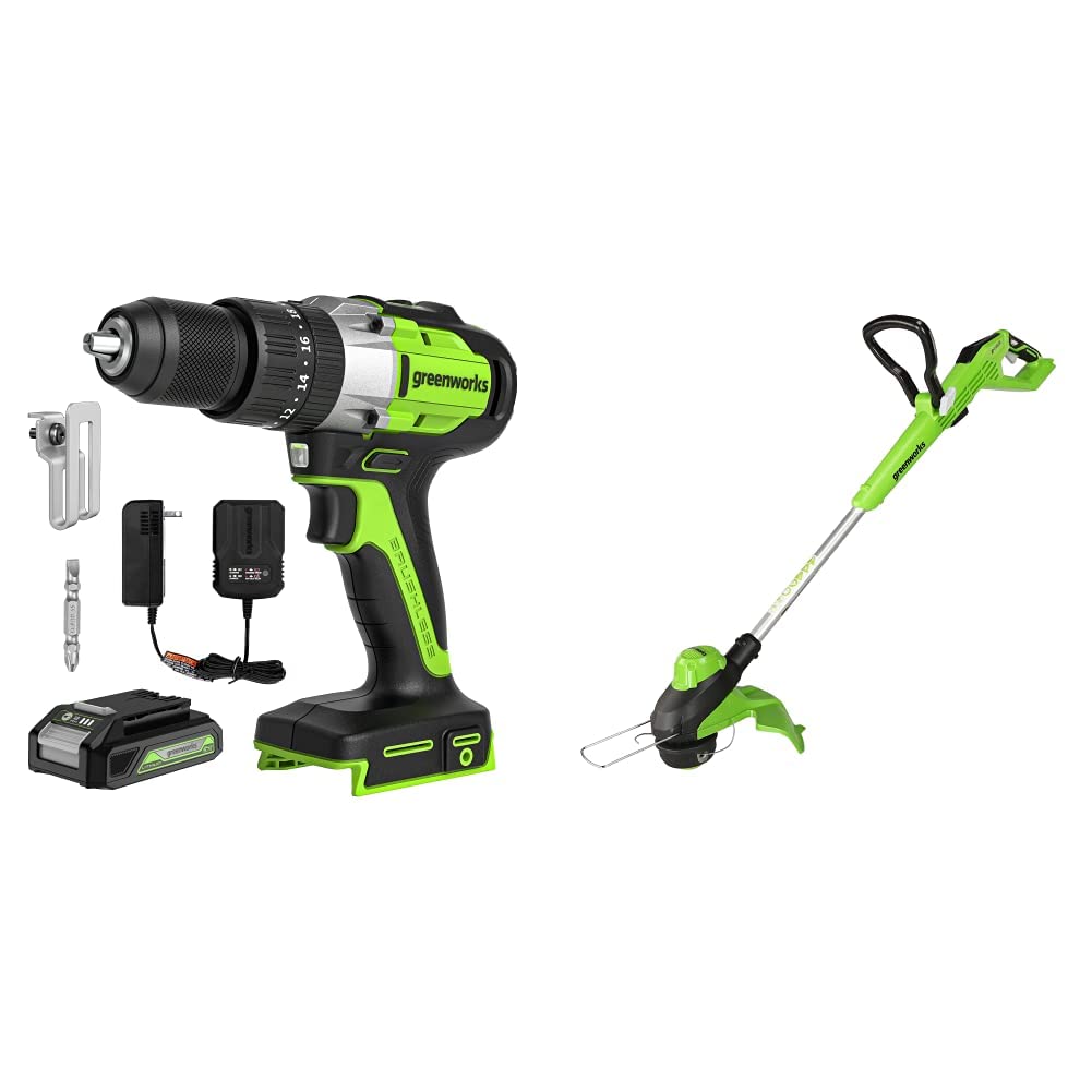 Greenworks 24V Brushless Cordless Hammer Drill & 13
