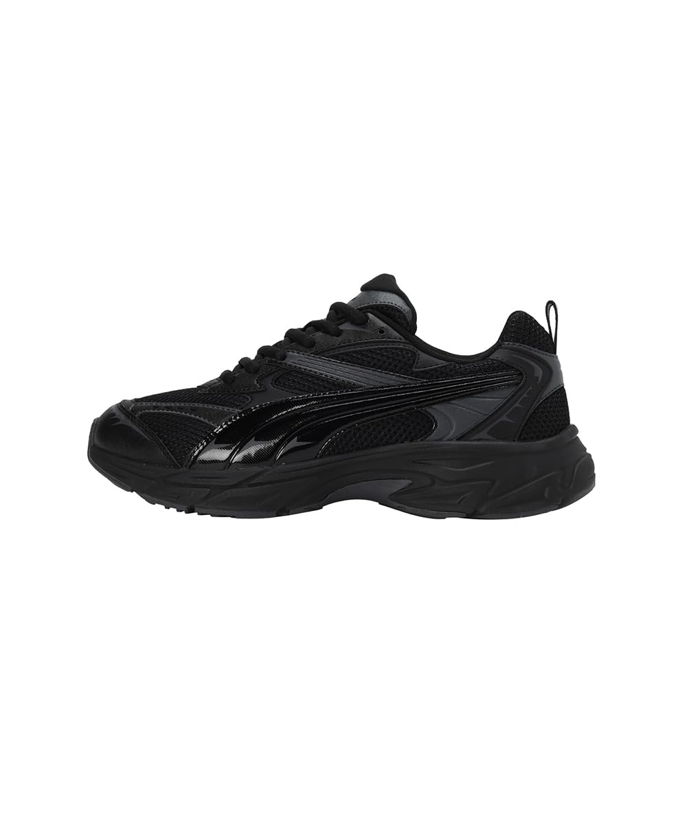 PUMA Morphic Base Black Running Shoes for Men - US 7.5 | Lightweight Comfortable Sneakers for Gym, Workout & Daily Wear