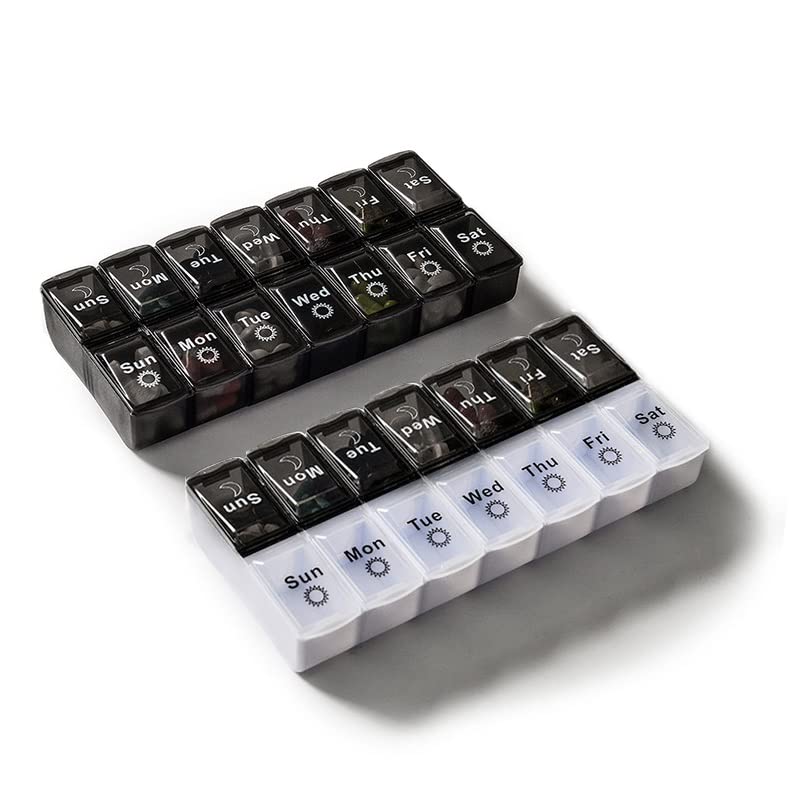 HHNJ 7-Day Weekly Pill Organizer - 28 Compartments, Portable Pill Case & Medicine Storage Box for Vitamins, Supplements, and Medications | Perfect for Travel, Home, and Daily Use