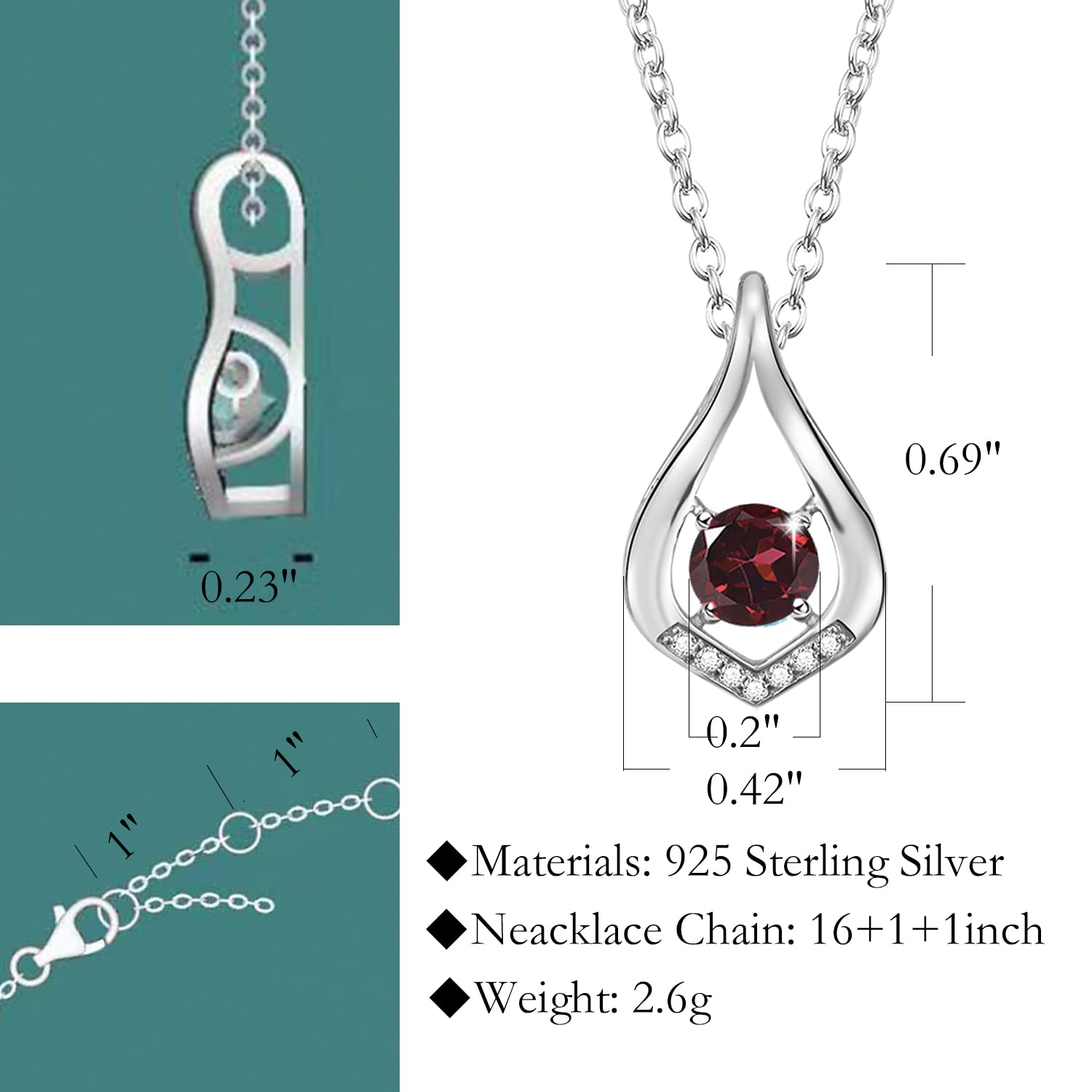 12 Months Colorful Birthstone Necklace for Women - Sterling Silver Infinity Pendant Jewelry Gift for Anniversary, Birthday, Christmas & Valentine's Day | Perfect for Everyday Wear, Special Occasions & Thoughtful Gifting