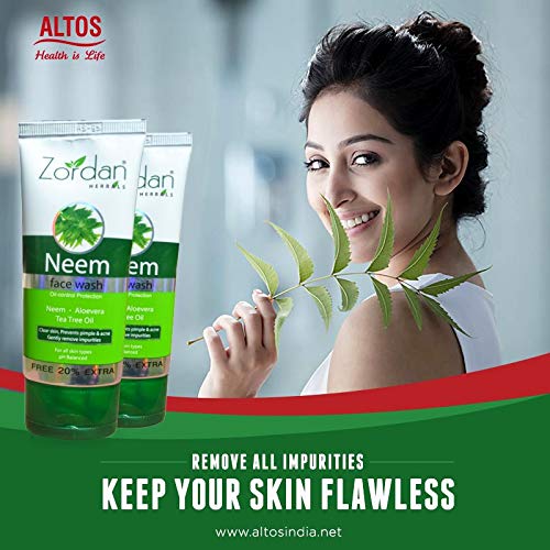 Zordan Herbal Neem Face Wash for Acne-Prone Skin - 60ml | Natural Pimple Treatment for Clear, Glowing Skin | Perfect for Daily Skincare Routine & Teenage Acne Care