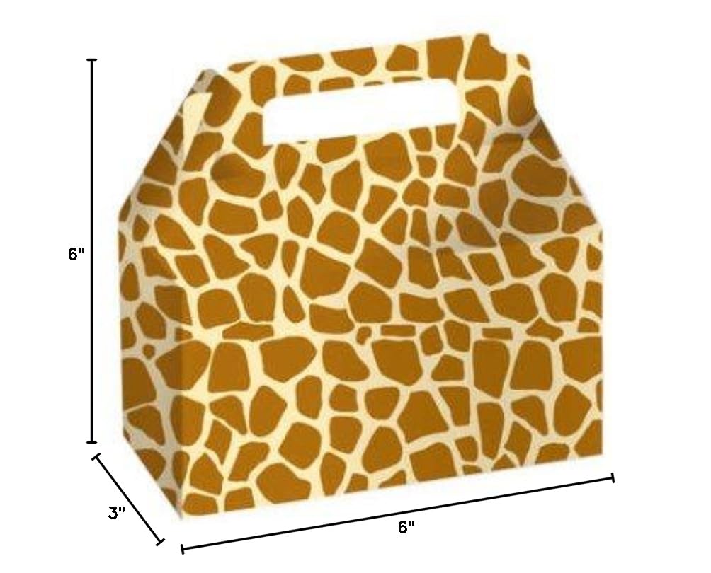 Giraffe Print Cookie and Candy Boxes - 2 Pack Set for Birthday Parties, Baby Showers & Holiday Gift Packaging