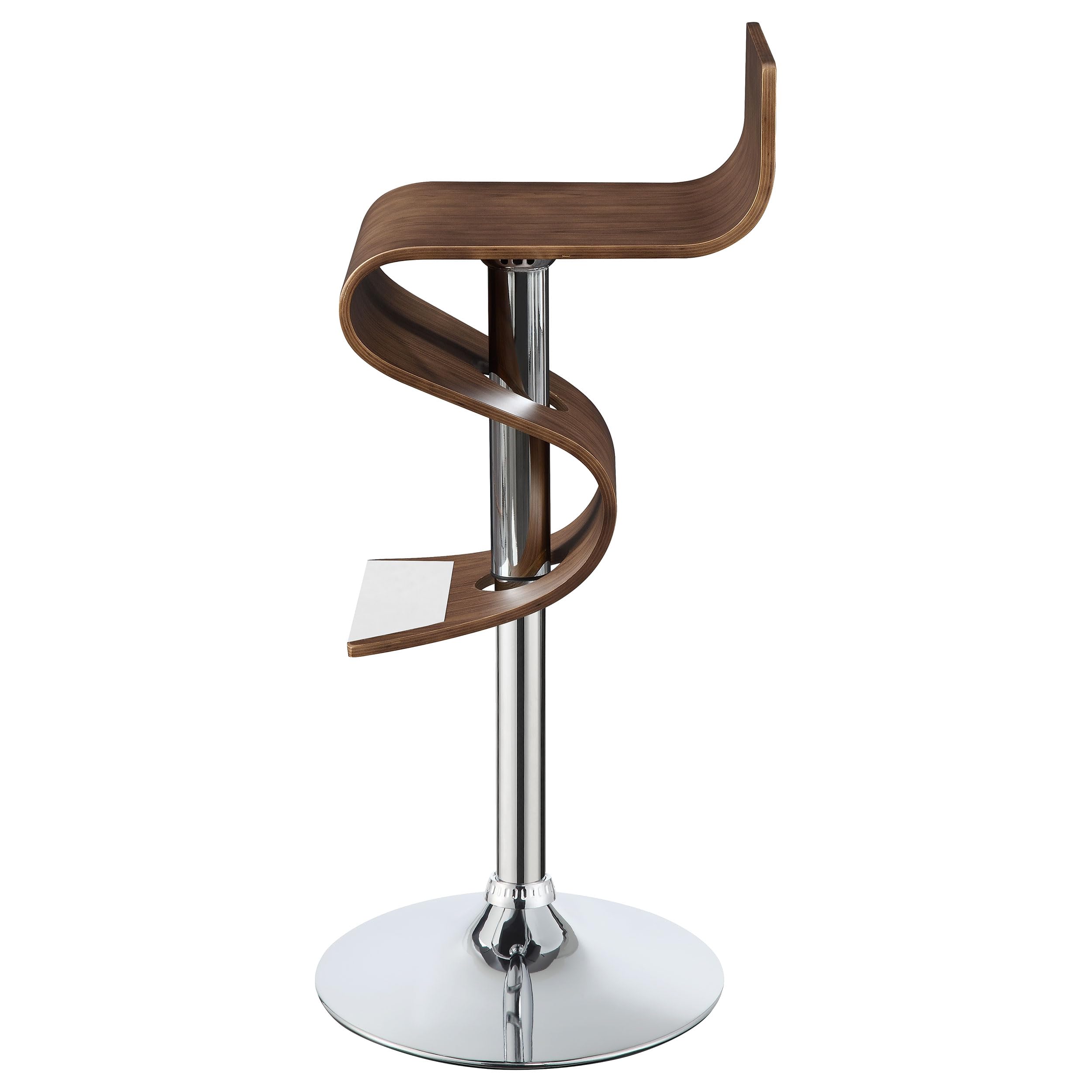 Adjustable Walnut Bar Stool with Swivel Seat - Modern Kitchen & Counter Height Stool for Home Bar, Breakfast Nook, and Restaurant Use - Coaster Furniture Model 100396