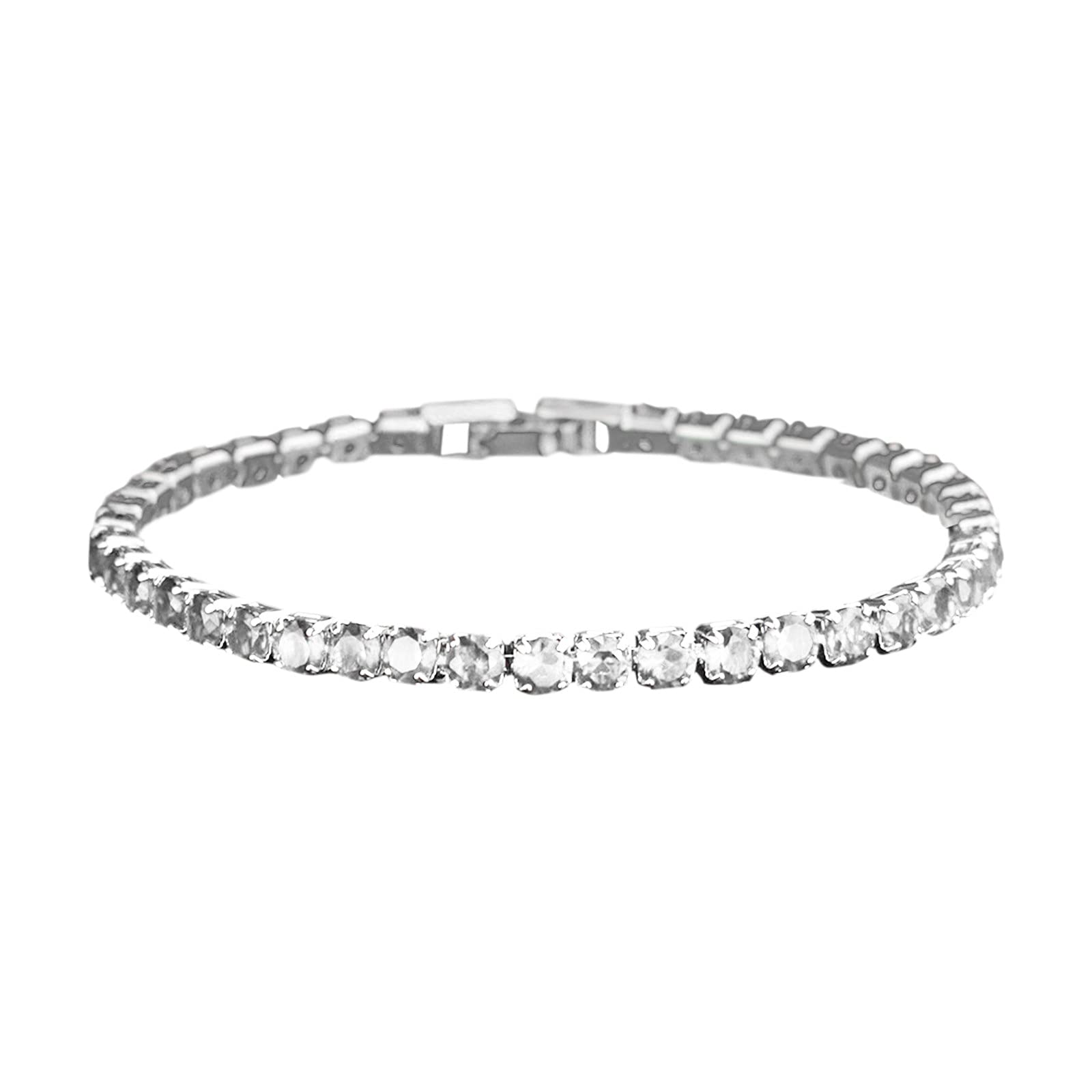 KEERADS 4mm Zirconia Tennis Bracelet for Men & Women - Iced Out Cubic Zirconia Chain Bracelet Jewelry (Size One Size) - Perfect for Weddings, Parties & Everyday Luxury Wear