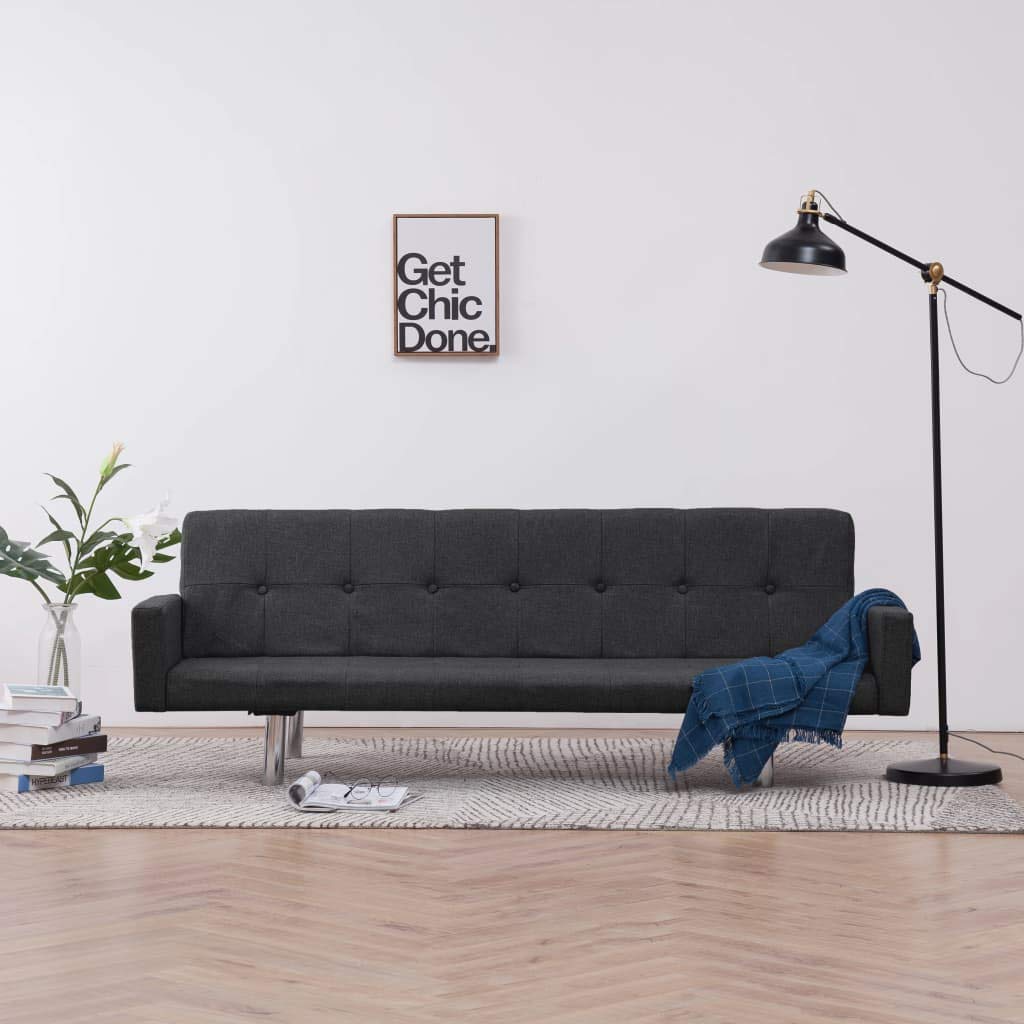 Unfade Memory Convertible Sofa Bed with Armrests - Modern Fabric Sleeper Couch for Living Room, Guest Room & Small Spaces (Dark Gray) | Perfect for Apartments, Dorms & Home Offices