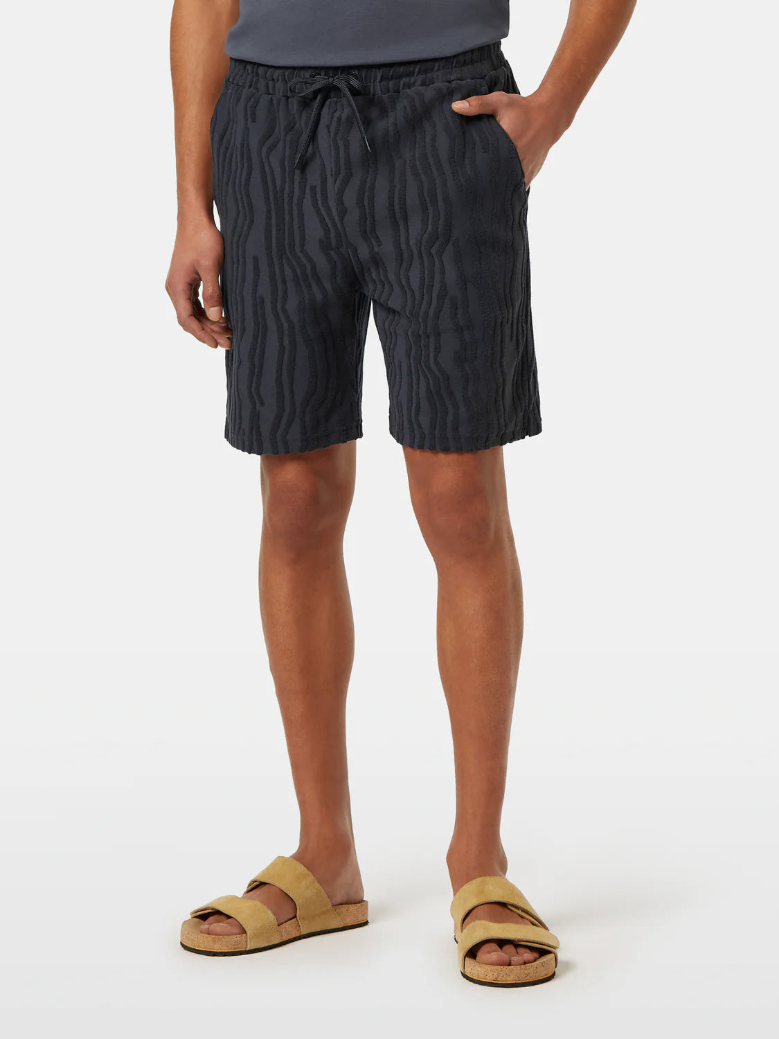 Premium Cotton Terry Jacquard Shorts by Scotch & Soda | Men's Casual Summer Shorts for Beach, Lounge & Outdoor Activities