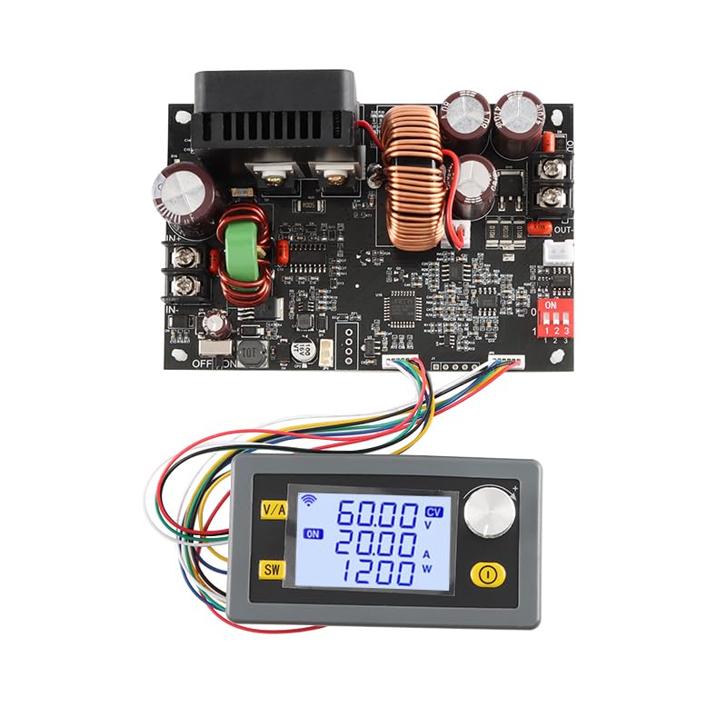 XY6020L 1200W DC Buck Converter - Adjustable Voltage Power Supply Module 20A Step Down Regulator for CNC, LED, Solar Panels & DIY Electronics Projects