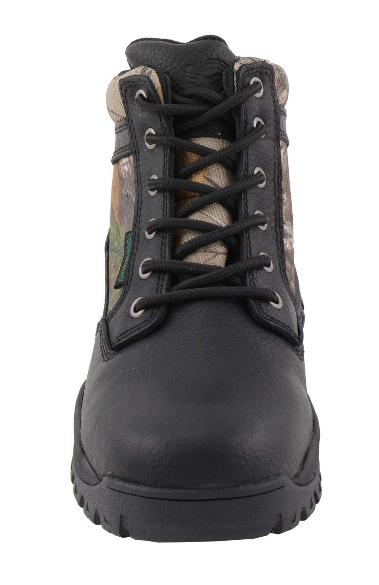 Milwaukee Leather MBM9145 Men's Waterproof Hiking Boots - Mossy Oak Camo Print for Outdoor Hunting & Trekking | Durable All-Terrain Footwear for Camping, Hiking & Work