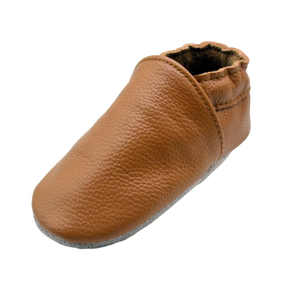 iEvolve Baby Leather Soft Sole First Walker Shoes - Genuine Leather Moccasins for Toddlers & Infants (0-24 Months) - Perfect for Indoor Play, First Steps & Special Occasions
