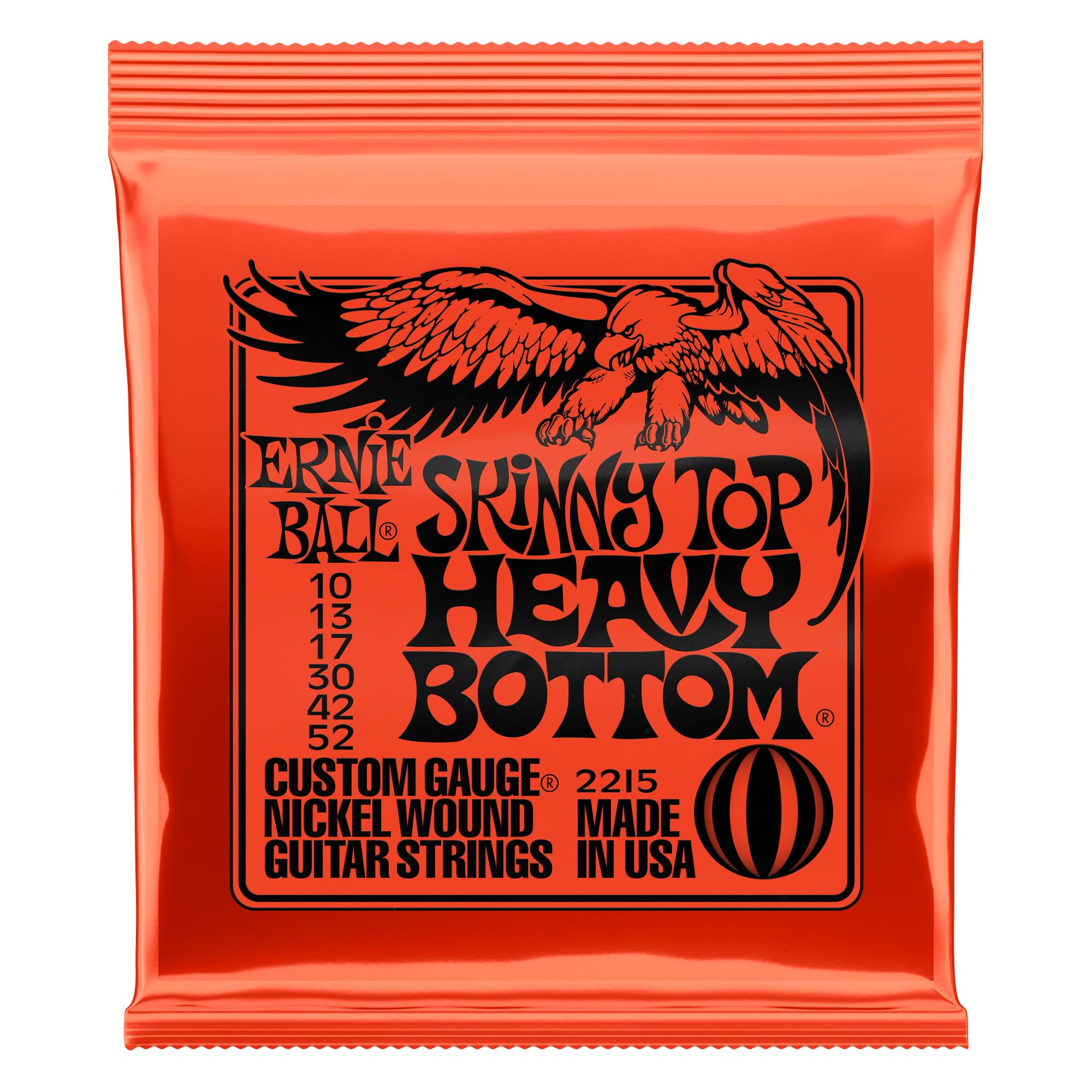 Ernie Ball Skinny Top Heavy Bottom Slinky Nickel Wound Electric Guitar Strings - 10-52 Gauge (P02215) | Perfect for Rock & Metal Guitarists - Studio & Live Performance