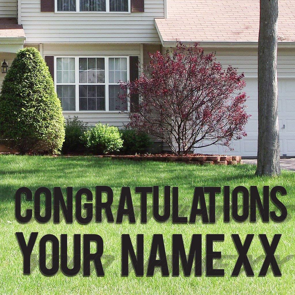 VictoryStore Custom Name Yard Letters - 15+ Piece Graduation Lawn Decor Set with Stakes | Outdoor Yard Signs for Graduation Party, Backyard Decorations & Congratulations Celebrations