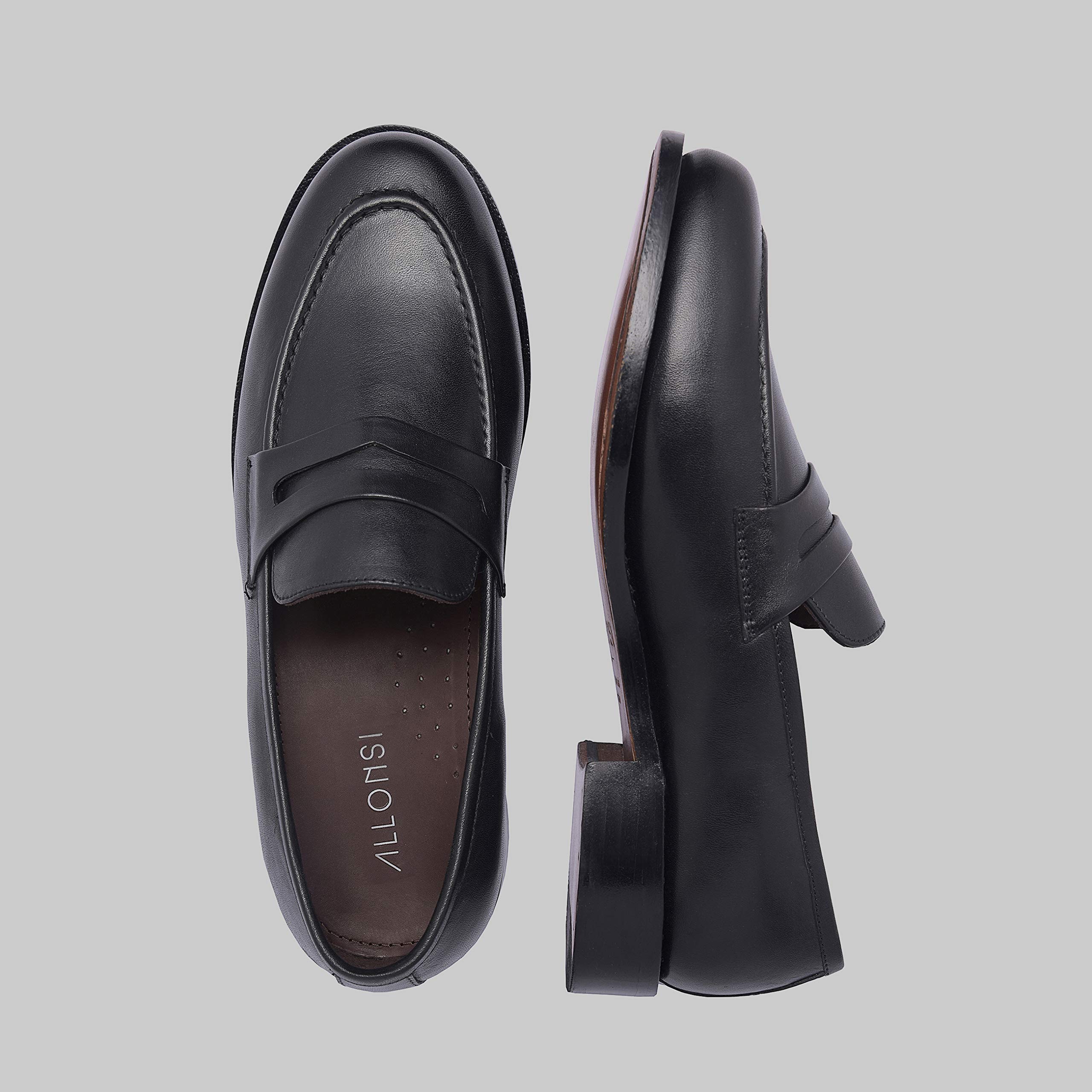 James Genuine Leather Men's Penny Loafers - Goodyear Welted Dress Shoes for Men | Handcrafted Luxury Slip-On Loafers with Leather Sole | Comfortable Business Casual & Formal Shoes for Office, Wedding & Daily Wear