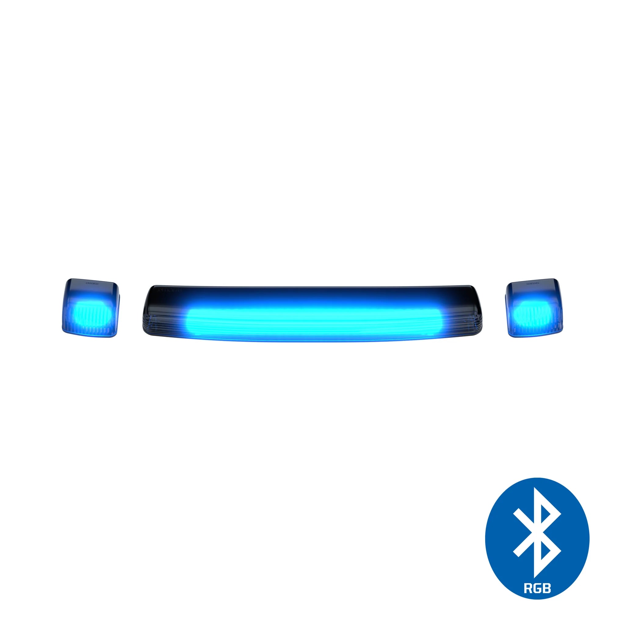 GMC & Chevy 15-19 (3rd Gen) Heavy Duty Smoked Cab Roof Light Lens with RGB Multi-Color High Power LEDs - Upgrade for Trucks, Off-Roading & Night Driving