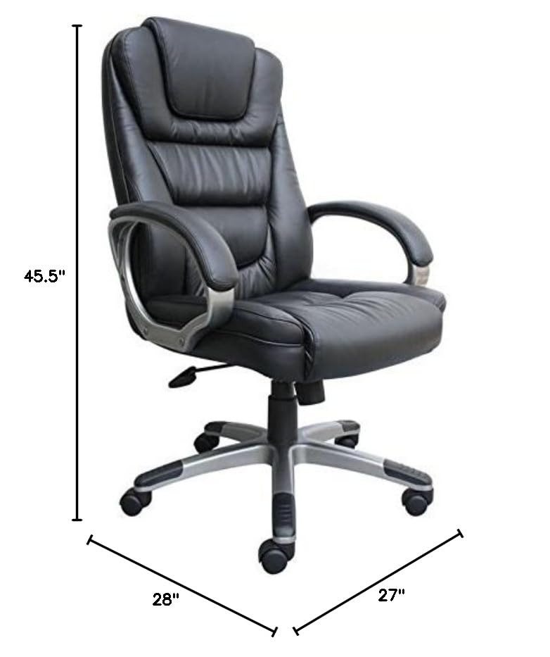Premium UrbanPro Executive Leather Arm Office Chair - Ergonomic High Back Desk Chair for Home & Office - Comfortable Adjustable Swivel Task Chair for Long Hours Sitting