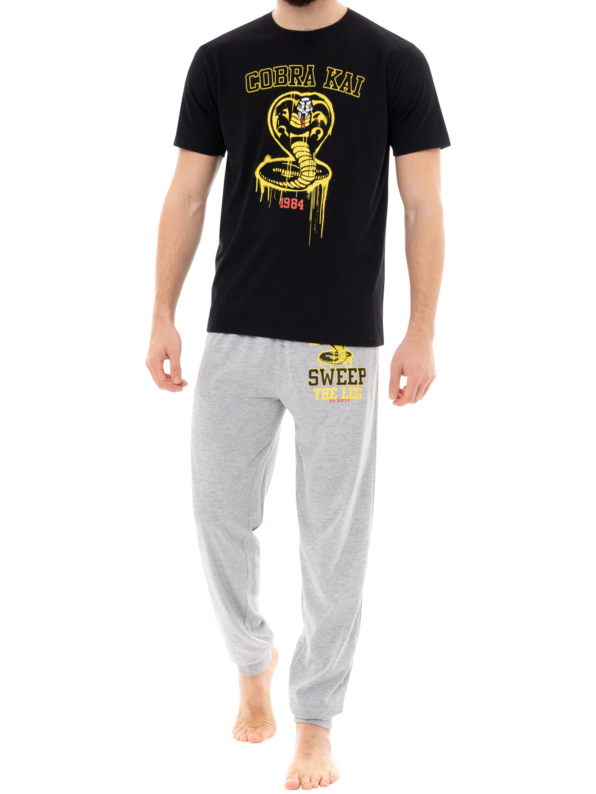 Cobra Kai Men's Pajama Set - Comfortable Cotton Sleepwear for Men - Perfect for Lounging, Sleepovers & Relaxing at Home