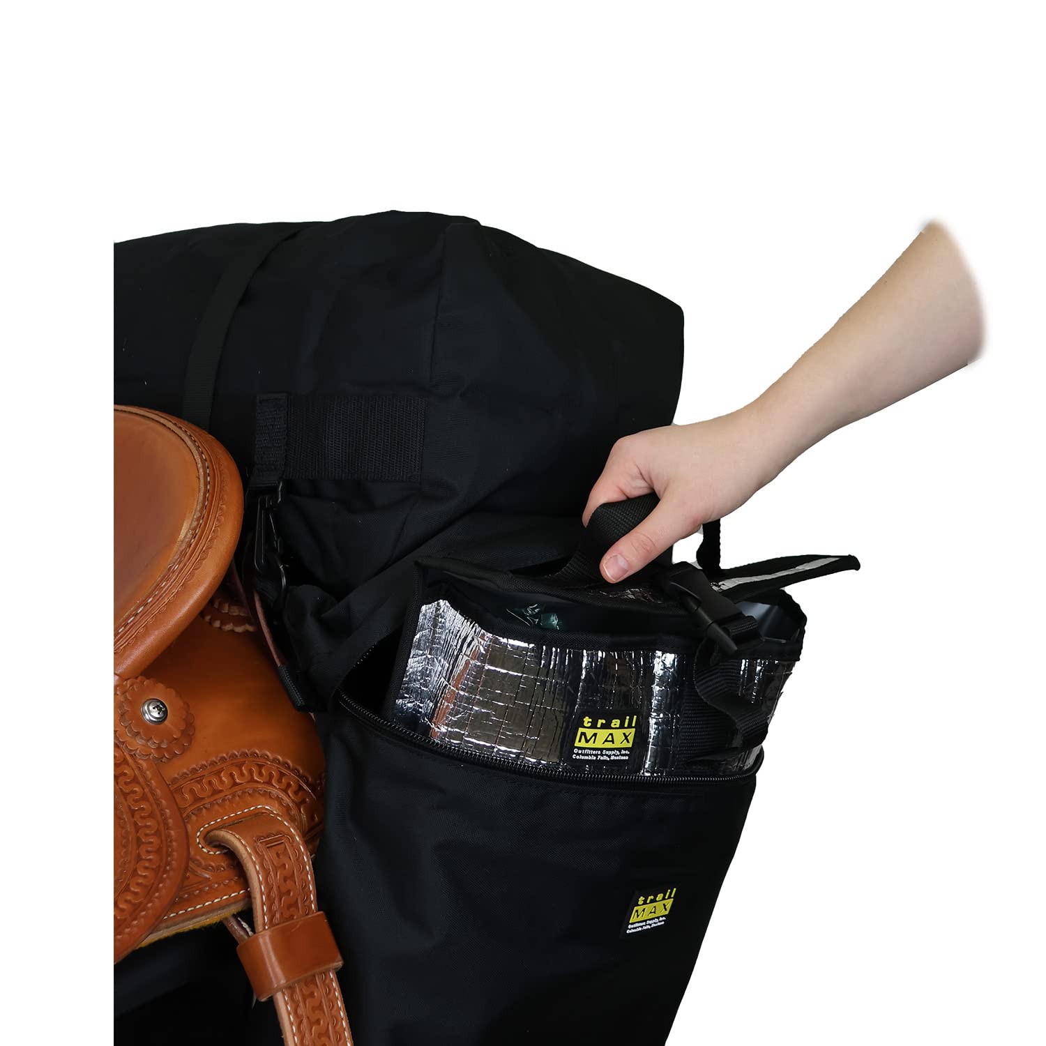 **TrailMax Large Insulated Saddlebags for Horses – Detachable Cantle Bag Included – Perfect for Western & Endurance Trail Riding – Durable & Spacious Equestrian Gear**    *(Great for Long-Distance Rides, Camping Trips, and Outdoor Adventures with Your Horse!)*