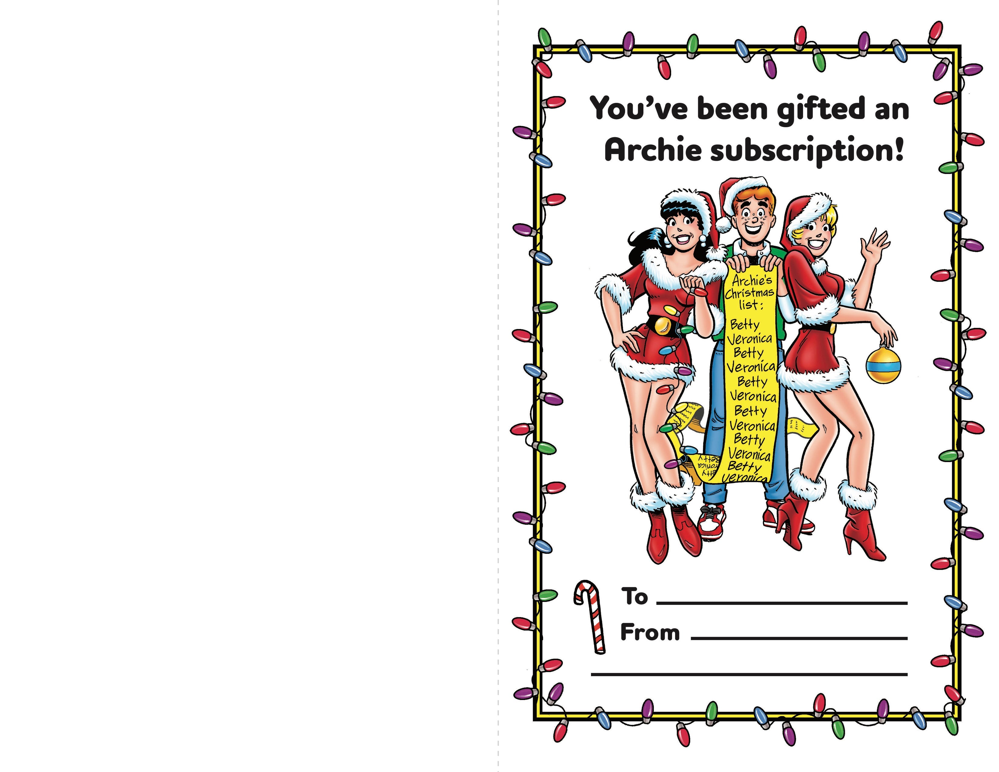 Archie Comics Printable Holiday Card - Free Digital Download for Christmas, Birthday & Special Occasions