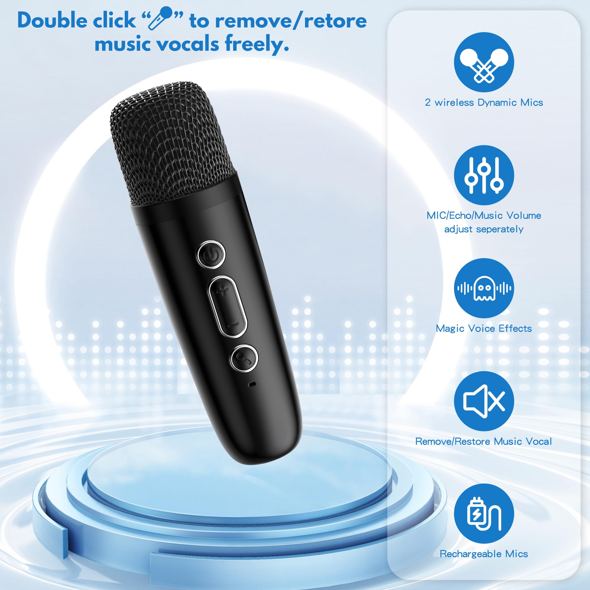 JYX Mini Karaoke Machine for Kids & Adults - Portable Bluetooth Speaker with Party Lights, Wireless Microphone - Perfect for Home Parties, Birthday Gifts & Family Gatherings | Great for Indoor Entertainment, Singing Practice & Holiday Celebrations