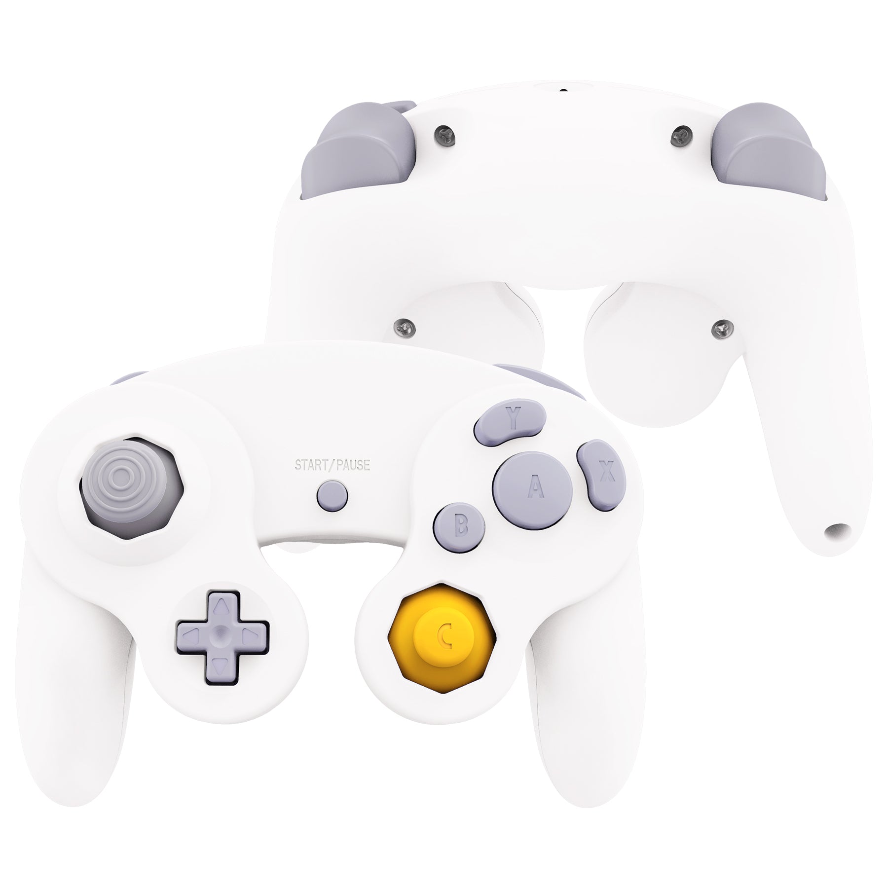 eXtremeRate White Replacement Faceplate & Backplate with Buttons for Nintendo GameCube Controller (GCNP3002) - Perfect for Controller Repair & Customization