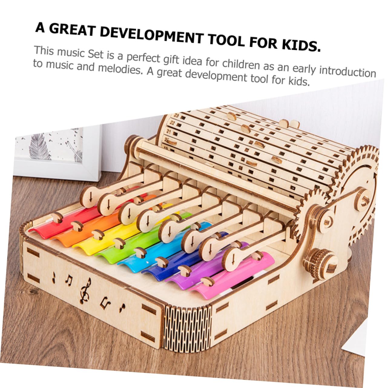DRESSOOS Wooden Percussion Instruments for Kids - 3D Puzzle Musical Toy Set with Hand Drum & Xylophone | Perfect for Early Childhood Music Education & Sensory Play