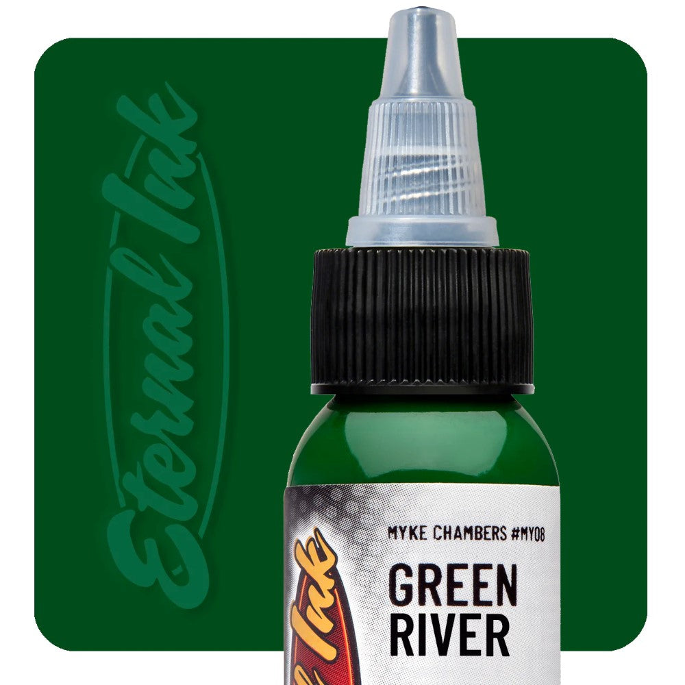 Eternal Ink Tattoo Supply - Myke Chambers Green River Tattoo Ink for Professional Artists | Perfect for Realism, Black & Grey, and Color Tattoos