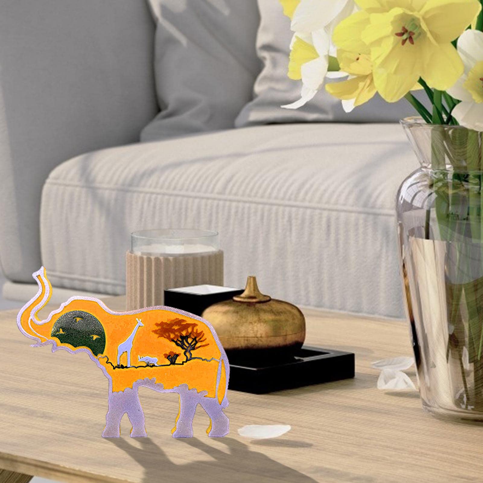 3D Animal Resin Silicone Mold Kit for DIY Crafting - Wolf, Elephant, Horse, Bear, Elk, Eagle Silicone Casting Molds - Perfect for Home Decor, Office Decoration & DIY Gift Making