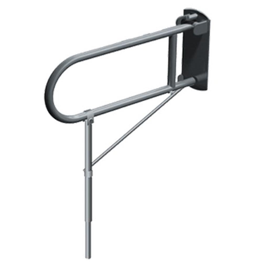 ASI 3420 Swing Up Grab Bar with Exposed Flange - Satin Stainless Steel - ADA Compliant Bathroom Safety Handle for Elderly & Disabled