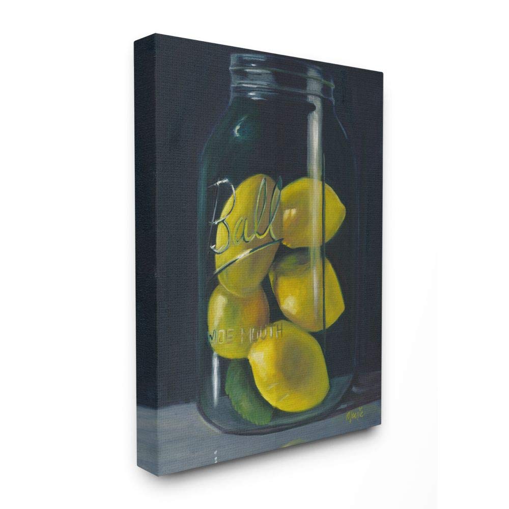 Stupell Industries Lemon Fruit Still Life Painting - Multi-Color Canvas Wall Art for Kitchen, Dining Room & Home Decor