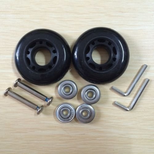 60X18MM Black Luggage Suitcase Wheels - ABEC 608zz Bearings Replacement Inline Skate Wheels for Travel Bags & Outdoor Skating