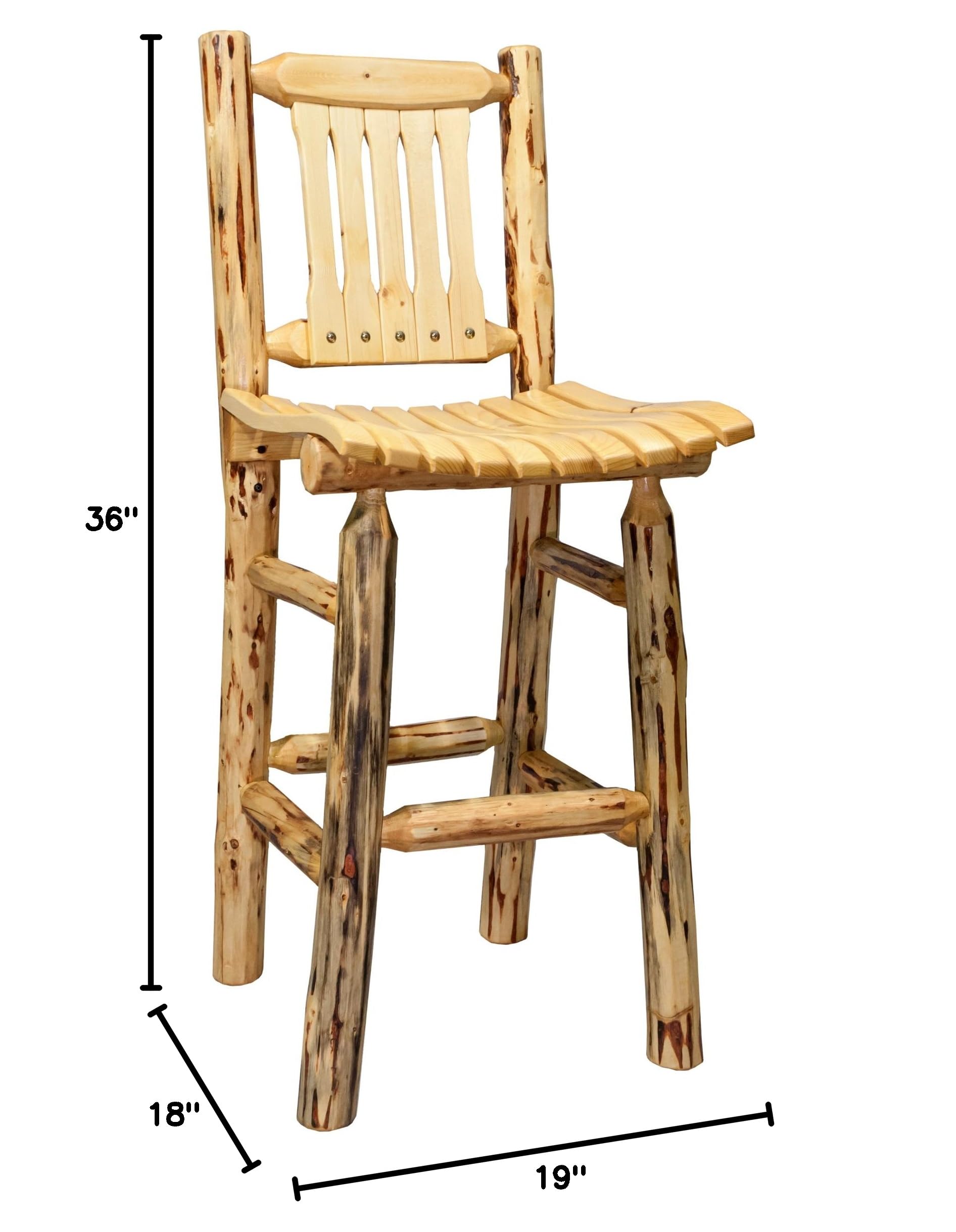 Montana Woodworks Montana Collection Outdoor Patio Chair - Solid Wood, Weather-Resistant Clear Finish - Perfect for Backyard, Garden, and Poolside Relaxation