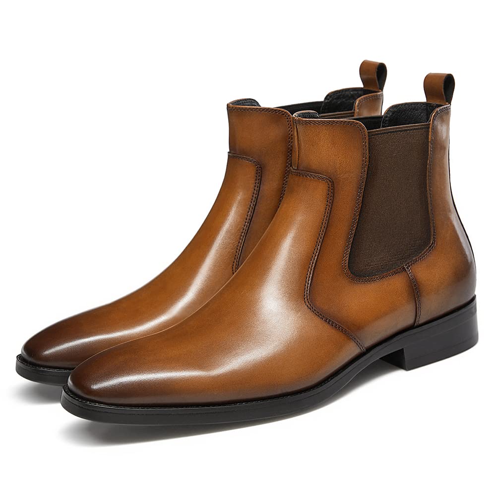 Premium Men's Leather Chelsea Dress Boots - Stylish & Comfortable Formal Boots for Business, Office & Special Occasions