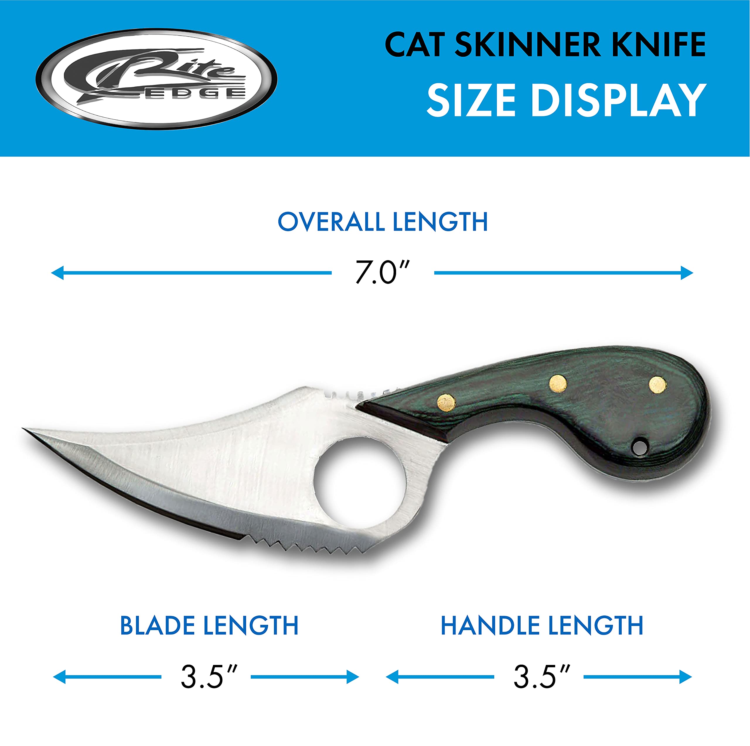 Szco Supplies Cat Skinner Knife - High-Quality Hunting & Skinning Knife for Outdoor Adventures | Perfect for Camping, Hunting, and Survival