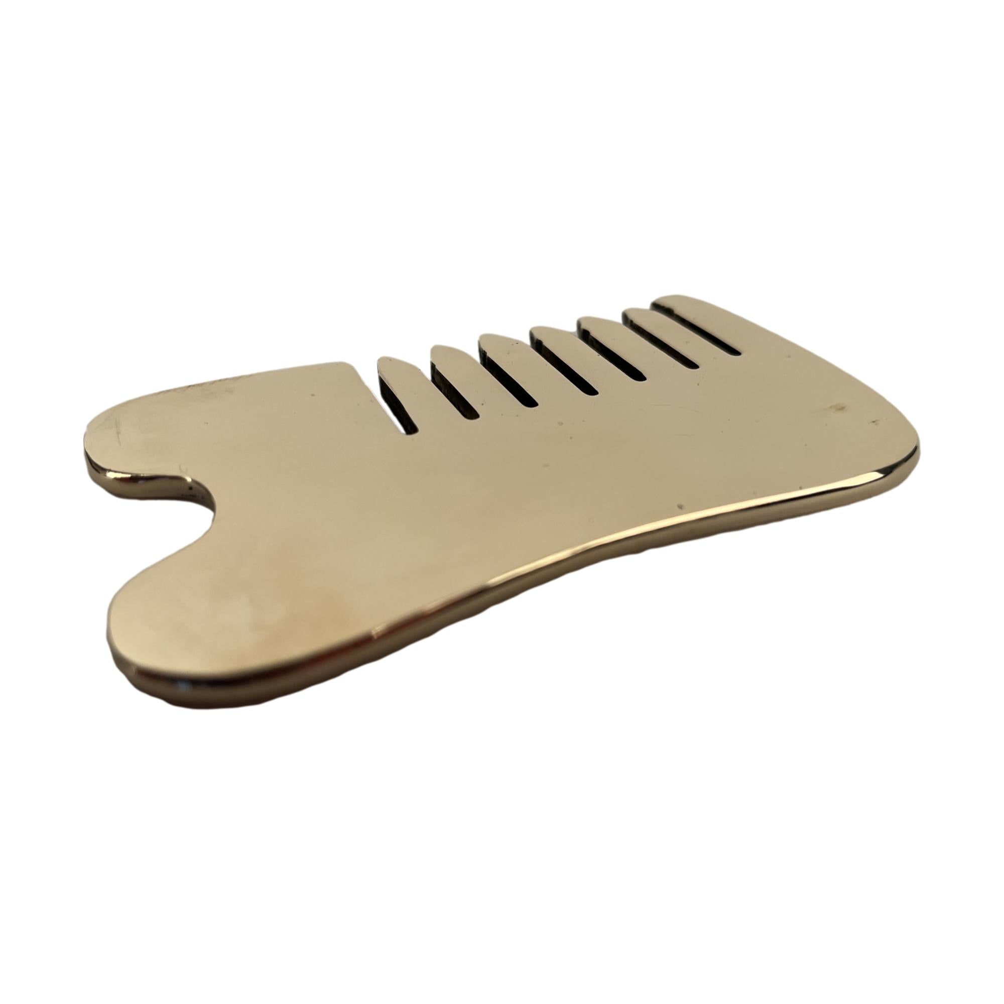 Diamond Way Ayurveda Kansa Gua Sha Comb - Authentic Ayurvedic Facial Massage Tool for Glowing Skin & Relaxation - Perfect for Self-Care & Spa Treatments at Home