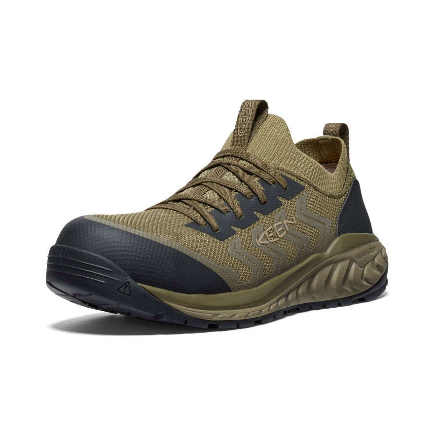 Men's Arvada Shift Work Sneaker - Carbon Toe Safety Shoes for Construction & Industrial Work | Martini Olive/Black | Comfortable & Durable for Long Shifts