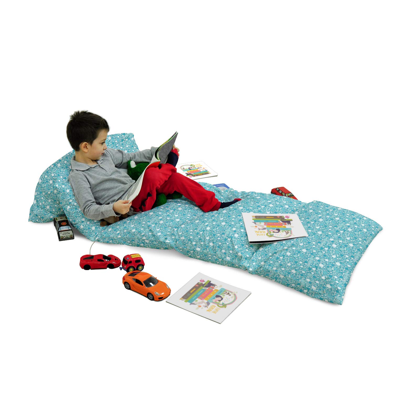 Ambesonne Abstract Floor Pillow Cover - Modern Aqua Bubble Design, 88