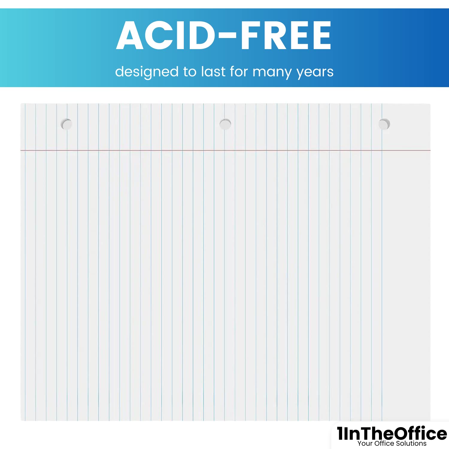 1InTheOffice Loose Leaf Paper College Ruled - 200 Sheets Letter Size, 3 Hole Punched for 3 Ring Binder, Lined Filler Paper for School, Office & Note Taking - Perfect for Students, Teachers & Professionals