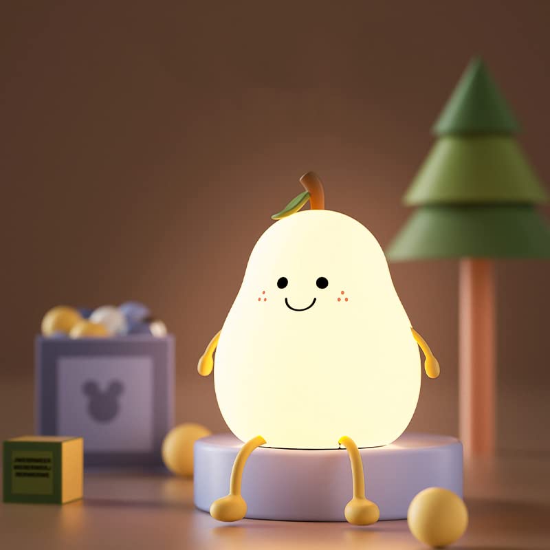 Rechargeable USB LED Night Light for Kids - Adjustable Timer, Touch Control, Fruit-Shaped Nursery Lamp for Babies & Toddlers - Perfect for Bedrooms, Nurseries, and Late-Night Feedings