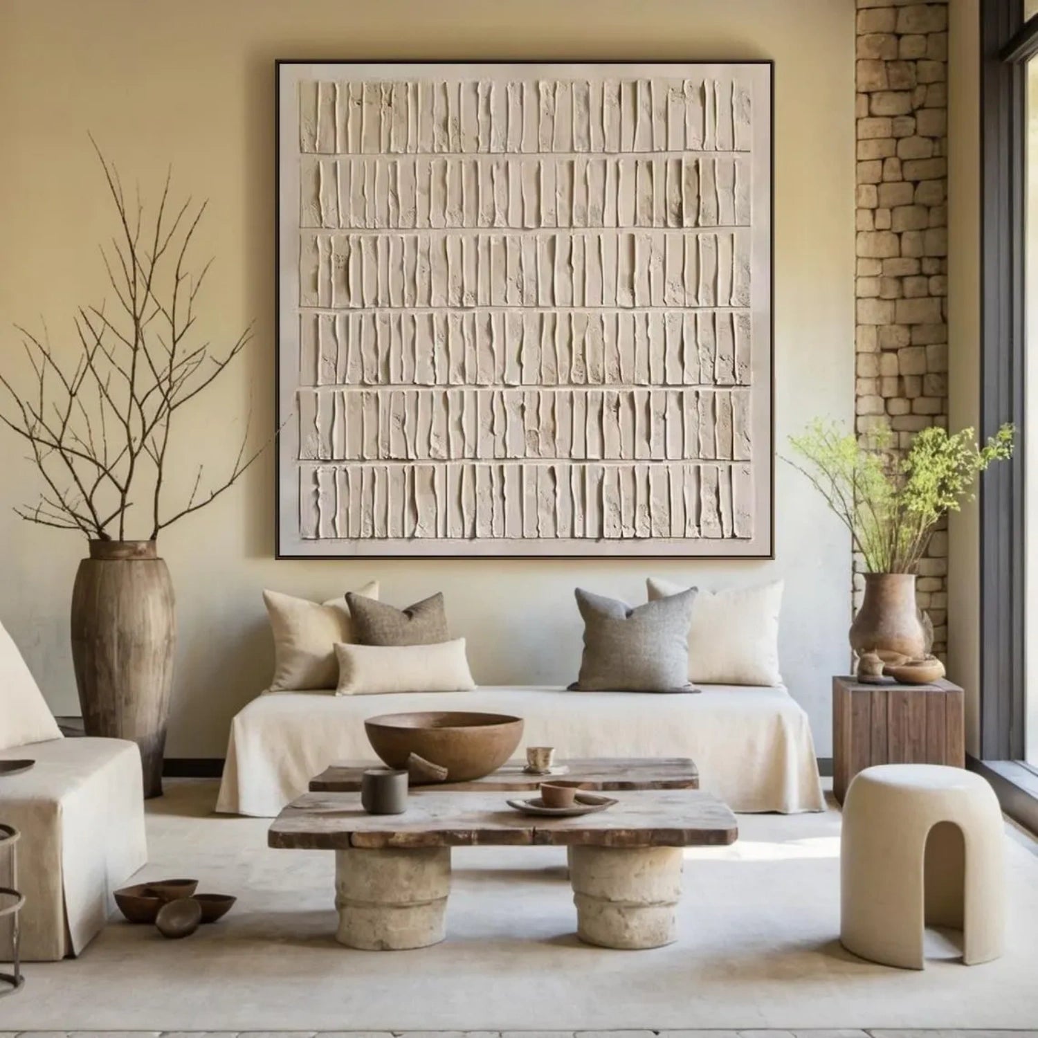 Beige & Brown Abstract Wall Art Print #BB127 - Modern Home Decor for Living Room, Bedroom & Office