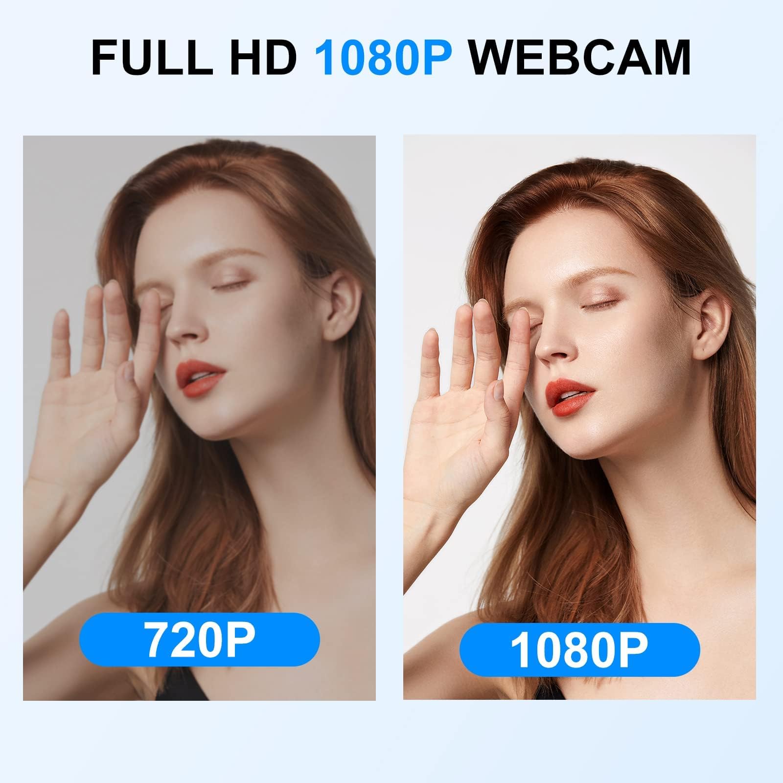 1080P HD Webcam for PC & Laptop with Privacy Cover, Tripod Stand & Dual Noise-Canceling Mics - Perfect for Zoom Meetings, Skype Calls, Online Classes & Video Conferencing at Home/Office