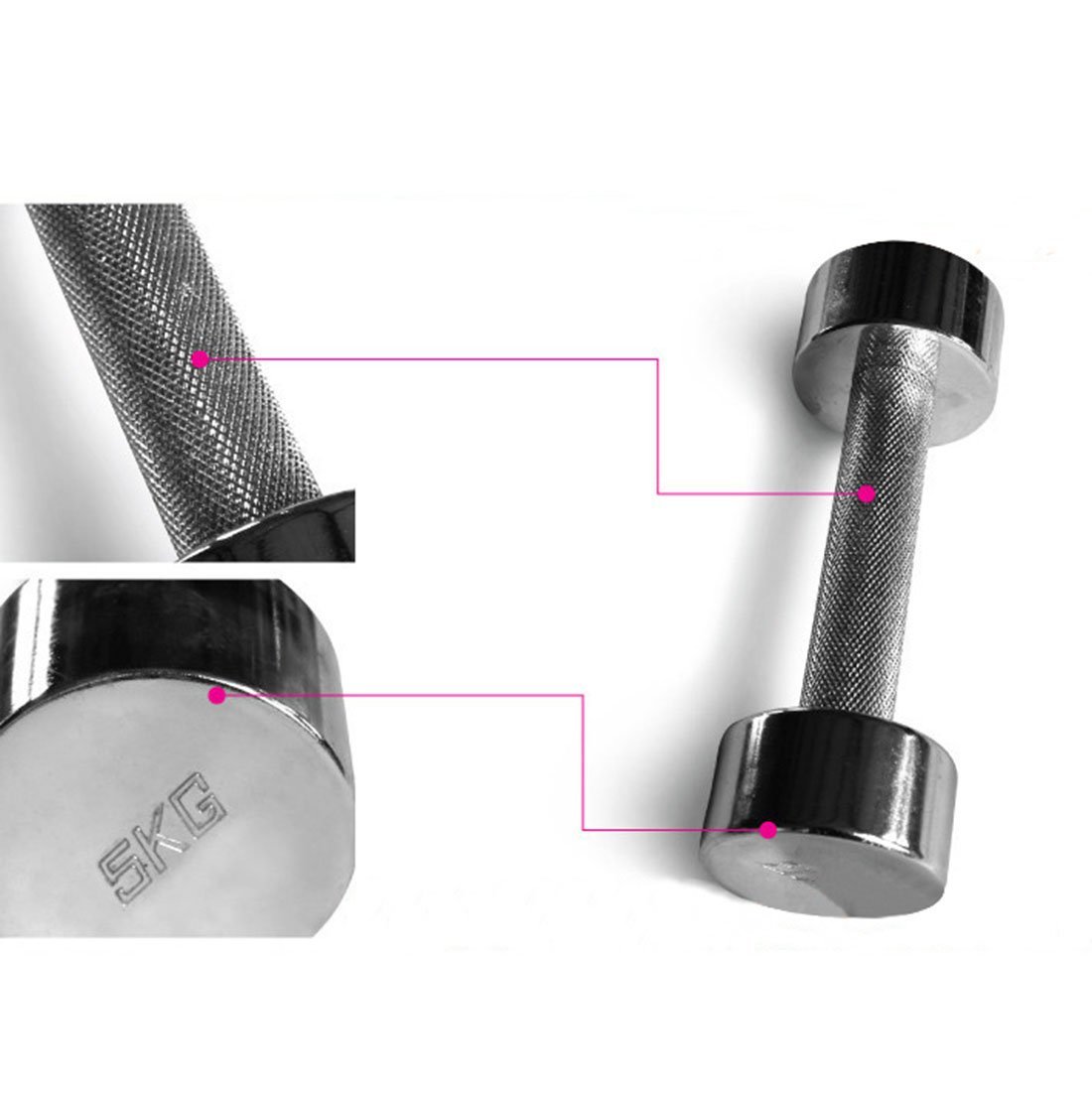 Rhegeneshop Chrome Fixed Solid Weight Dumbbells for Home Gym & Strength Training - Perfect for Weightlifting, CrossFit, and Full-Body Workouts