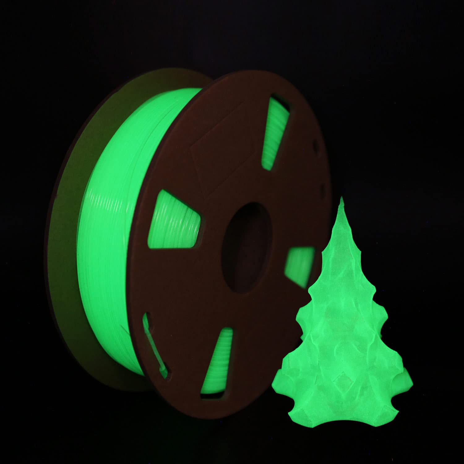 Premium 3D Printer Filament PLA 1.75mm - Glow in The Dark Filament 1KG (2.2 LBS) Spool - Apple Green Glow Green - Perfect for DIY Projects, Cosplay Props & Creative Nighttime Decorations